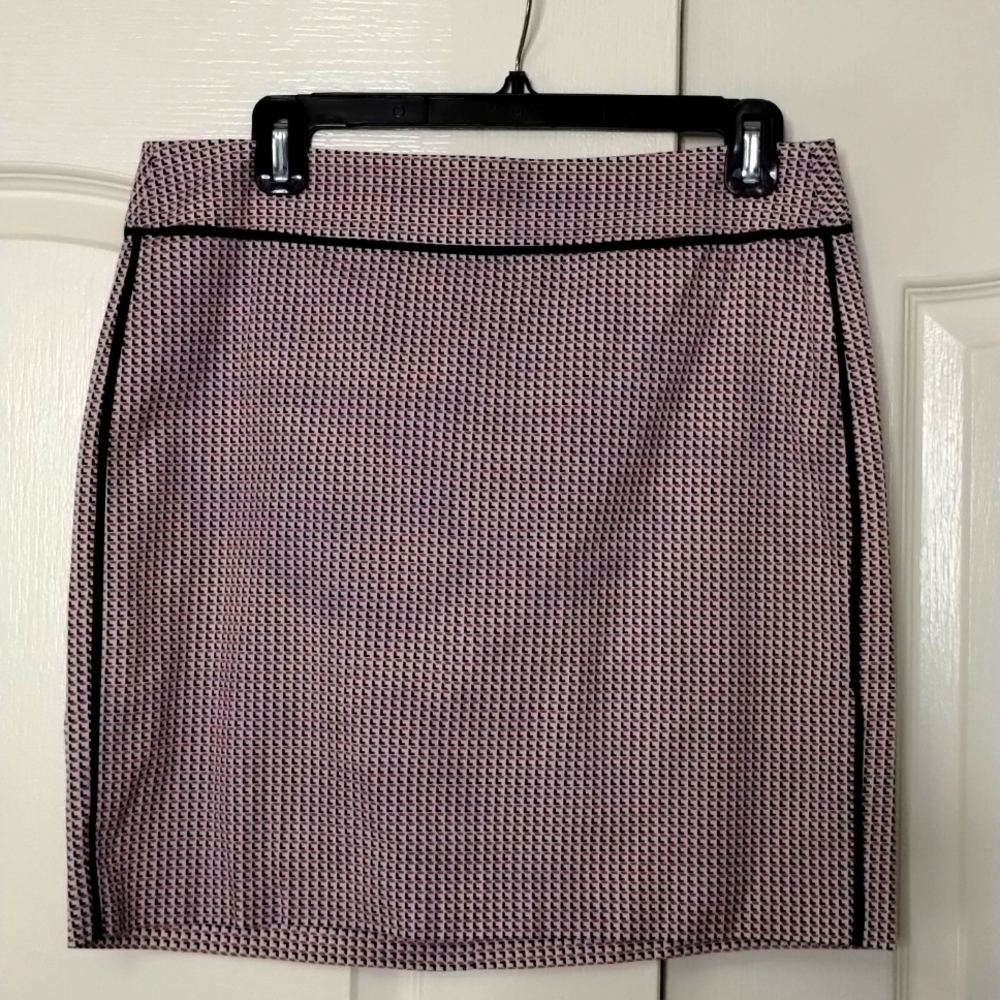 Ann Taylor Petite mini skirt a-line size 8P red blue white Ann Taylor business